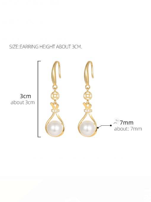 ES2548 [Gold] 925 Sterling Silver Imitation Pearl Irregular Trend Hook Earring